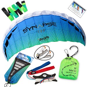 Prism Synapse 200 Dual Line Foil Kite 2-Line Foil Stunt Kite Complete with Lines and Straps + Bonus Accessory